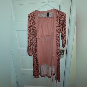 Bebe Animal Print Robe and Nightgown Set